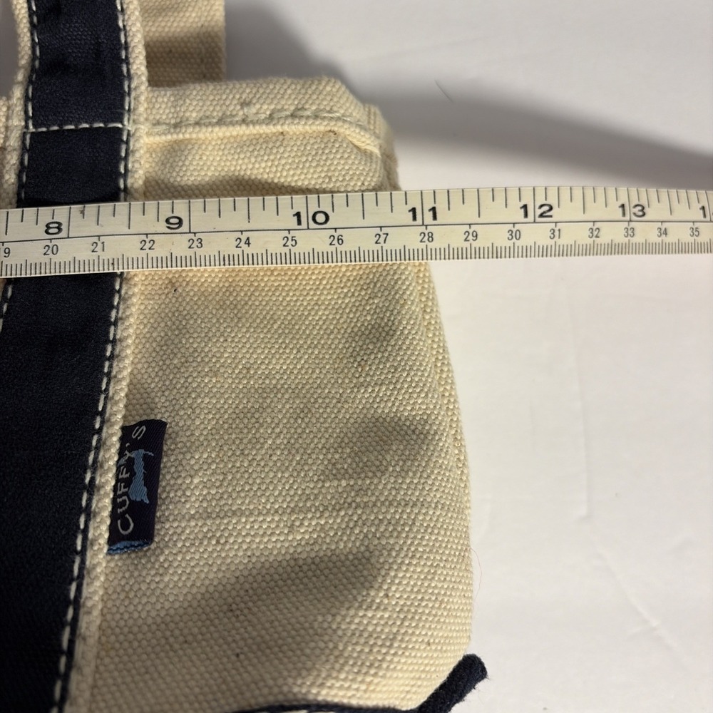 Cuffy's Of Cape Cod Small Tote Bag Purse w Navy Straps Costal New England Vibe - Picture 9 of 11